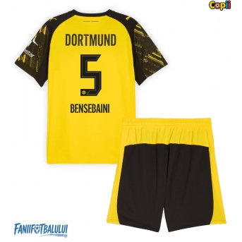 Borussia Dortmund Ramy Bensebaini #5 Echipament de Fotbal Replică 2025-26 Copii Acasa (+ Șorturi)